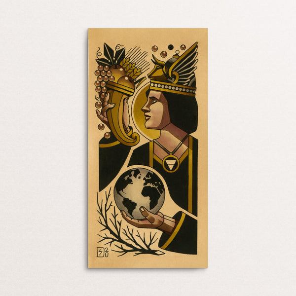 Prince of Coins | The Tarot Flash Set | Sebastian Domaschke | Tattoo Art Print