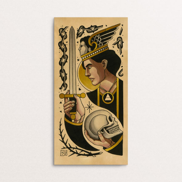 Prince of Swords | The Tarot Flash Set | Sebastian Domaschke | Tattoo Art Print