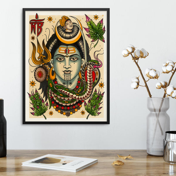 Shiva | Hinduism Self Love Series | Ronja Block | Tattoo Art Print